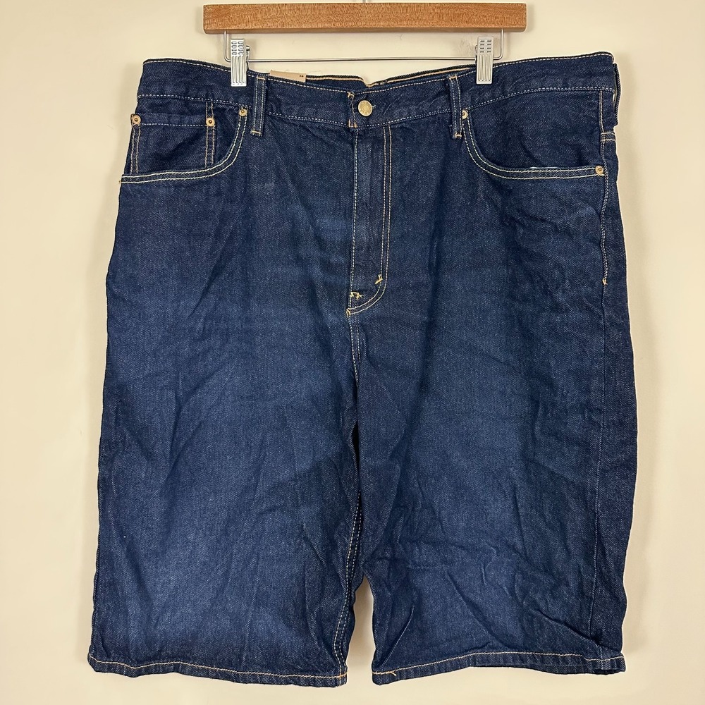 Levi's 569 Loose Straight Shorts Blue Dark Indigo Denim Cotton Mens 38